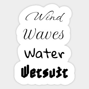 Wind Waves Water Wetsuit Sticker